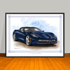 C7 Chevrolet Corvette Muscle Car Art Print - 18" X 24" UNFRAMED
