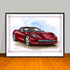 C7 Chevrolet Corvette Muscle Car Art Print - 18" X 24" UNFRAMED