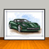 C7 Chevrolet Corvette Muscle Car Art Print - 18" X 24" UNFRAMED