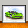 C7 Chevrolet Corvette Muscle Car Art Print - 18" X 24" UNFRAMED