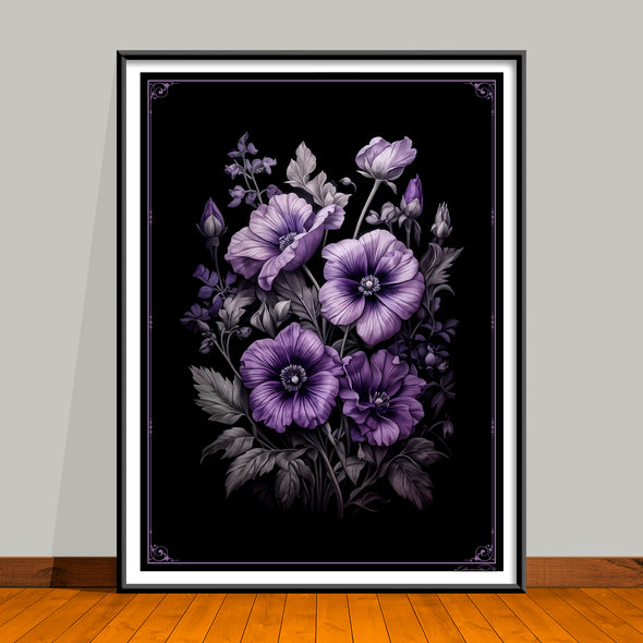 February Birth Flower Art Prints: Featuring the Violet