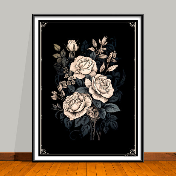 June Birth Flower Art Prints: Featuring the Holly Rose