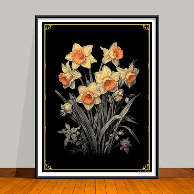 March Birth Flower Art Prints: Featuring the Daffodil
