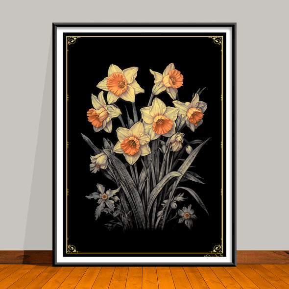 March Birth Flower Art Prints: Featuring the Daffodil