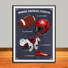Modern Football Patents Print Colorized Collage - UNFRAMED