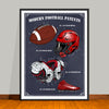 Modern Football Patents Print Colorized Collage - UNFRAMED