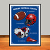 Modern Football Patents Print Colorized Collage - UNFRAMED