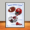 Modern Football Patents Print Colorized Collage - UNFRAMED