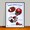 Modern Football Patents Print Colorized Collage - UNFRAMED