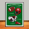 Modern Football Patents Print Colorized Collage - UNFRAMED