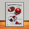 Modern Football Patents Print Colorized Collage - UNFRAMED