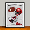 Modern Football Patents Print Colorized Collage - UNFRAMED
