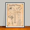 Nursing Patents Collage Art Print - Modern Edition - UNFRAMED