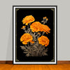 October Birth Flower Art Prints: Featuring the Cosmos & Marigold