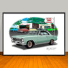 1966 Chevrolet Nova Garage Muscle Car Art Print 13" X 19" UNFRAMED