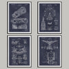 Amusement Ride Set of 4 Patent Prints - UNFRAMED