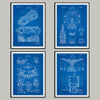 Amusement Ride Set of 4 Patent Prints - UNFRAMED