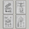 Amusement Ride Set of 4 Patent Prints - UNFRAMED