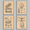 Amusement Ride Set of 4 Patent Prints - UNFRAMED