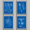 Tattoo Set of 4 Patent Prints - UNFRAMED