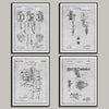 Tattoo Set of 4 Patent Prints - UNFRAMED