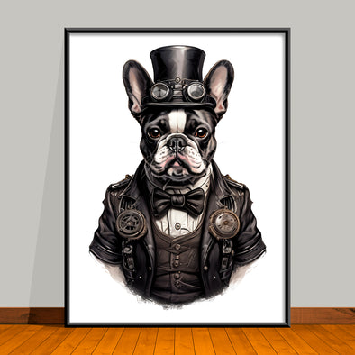 Steampunk French Bulldog Artwork, Animal Portrait, Victorian Decor - 7 Styles – UNFRAMED