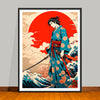 Traditional Ukiyo-e Samurai Art Print, Modern Art, Japanese Poster - 2 Styles