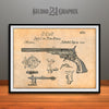 1839 Samuel Colt Paterson Revolver Patent Print Antique Paper