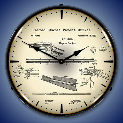 1860 Winchester Repeating Rifle Patent LED Clock