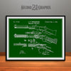 1866 Winchester Lever Action Rifle Patent Print Green