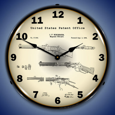 1866 Winchester Lever Action Rifle Patent LED Clock