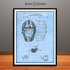 1883 Baseball Catchers Mask Patent Print Light Blue