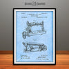 1885 Sewing Machine Patent Print Light Blue
