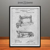 1885 Sewing Machine Patent Print Gray
