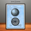 1894 Bowling Ball Patent Print Light Blue