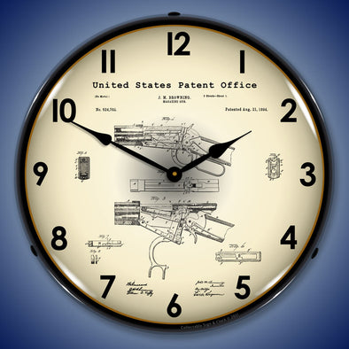 1894 Winchester Lever Action Rifle Patent LED Clock