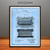 1896 Mechanical Typewriter Patent Print Light Blue