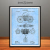 1897 Libbey Electric Bicycle Patent Print Light Blue