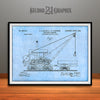 1903 Railroad Derrick Patent Print Light Blue