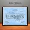 1906 Wright Brothers Flying Machine Patent Print Light Blue