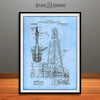 1907 Oil Drilling Rig Patent Print Light Blue