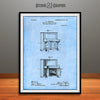 1907 Steinway Upright Piano Patent Print Light Blue
