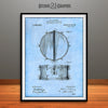 1909 Ludwig Snare Drum Patent Print Light Blue