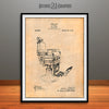 1915 Koken Barber's Chair Patent Print Antique Paper