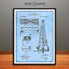 1916 Howard Hughes Oil Drilling Rig Attachment Patent Print Light Blue