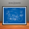 1919 W. J. Canfield Motorcycle Patent Print Blueprint