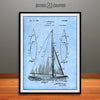1927 Herreshoff Sail Boat Patent Print Light Blue