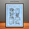 Beer Cooler and Tap Patent Print Light Blue