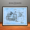 1934 Earth Moving Bulldozer Patent Print Light Blue