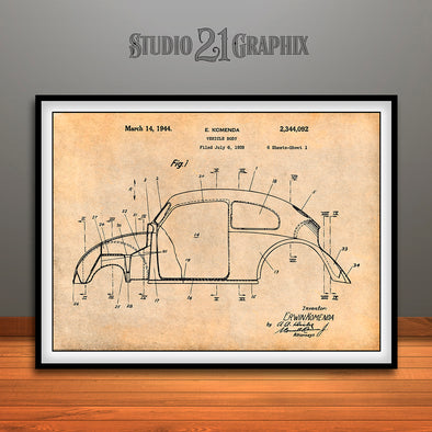 1939 Komenda Vehicle Body Patent Print Antique Paper